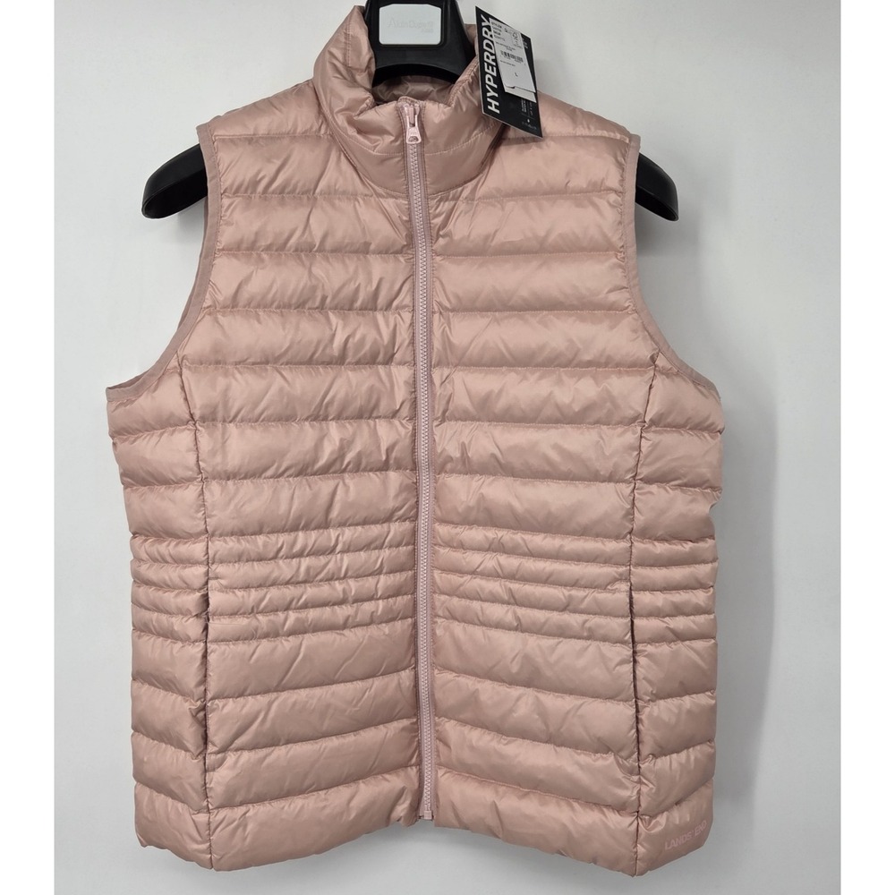 NEW Lands' End Vest Womens Large Pink Packable Wanderweight Down 800 FP HyperDRY
